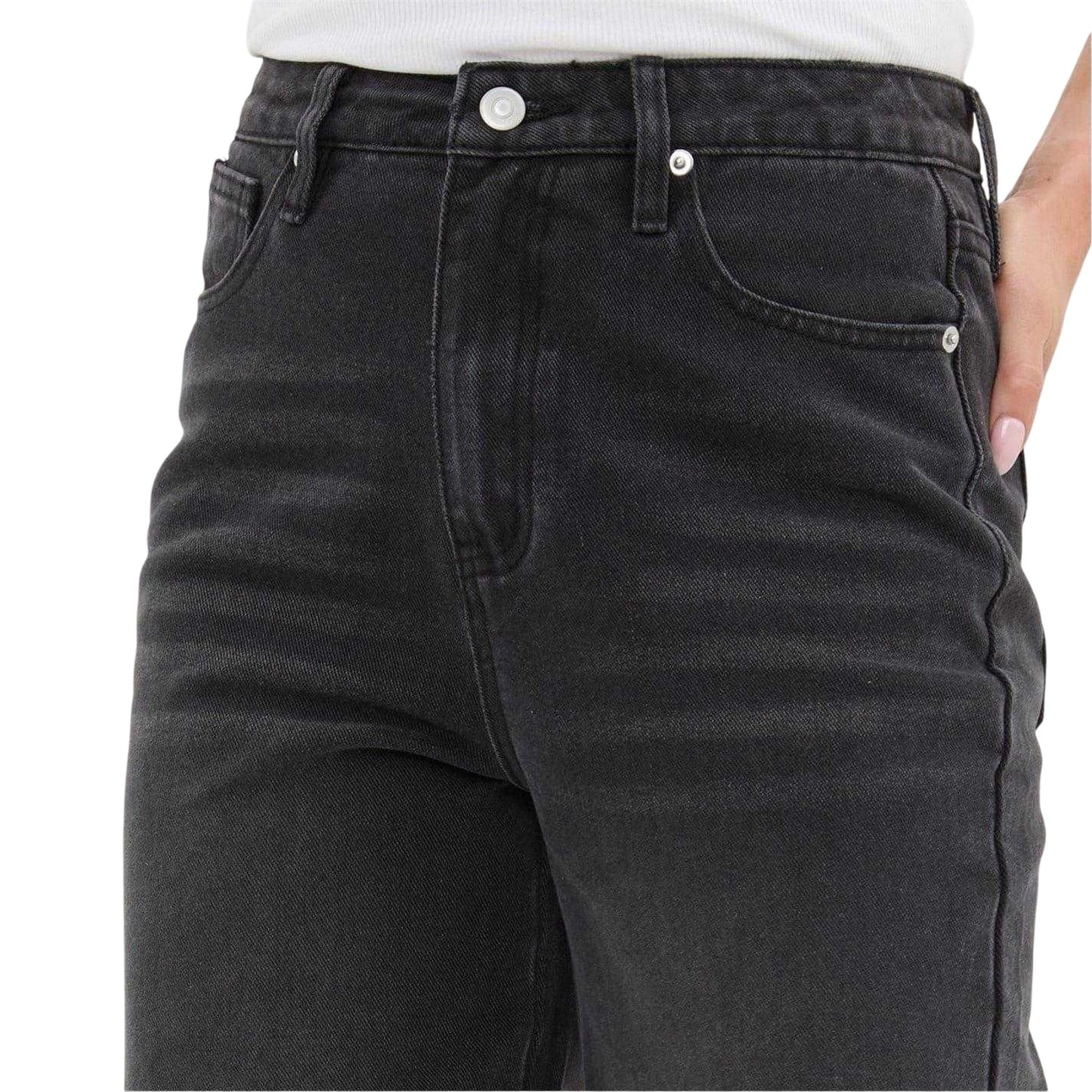 Black - Side - I Saw It First Womens-Ladies Denim Jeans