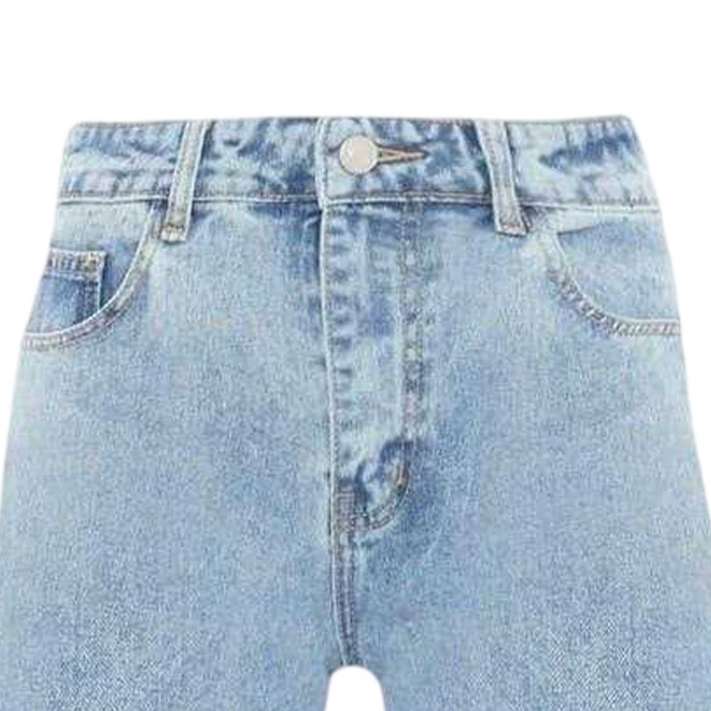 Mid Blue - Side - I Saw It First Womens-Ladies Mom Jeans