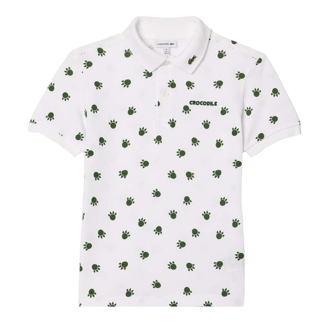 White - Front - Lacoste Childrens-Kids Pique Polo Shirt