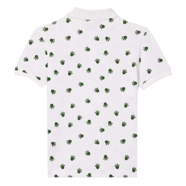 White - Back - Lacoste Childrens-Kids Pique Polo Shirt