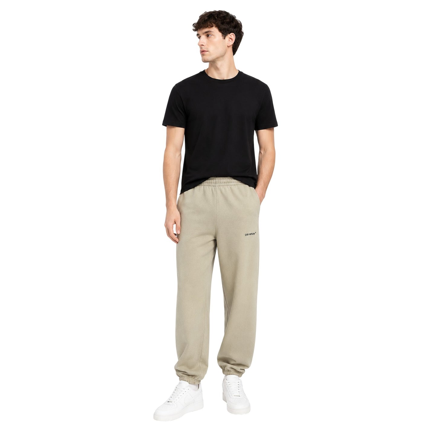 Dark Sand - Lifestyle - Off White Mens Diagonal Jogging Bottoms