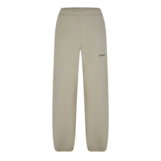 Dark Sand - Front - Off White Mens Diagonal Jogging Bottoms