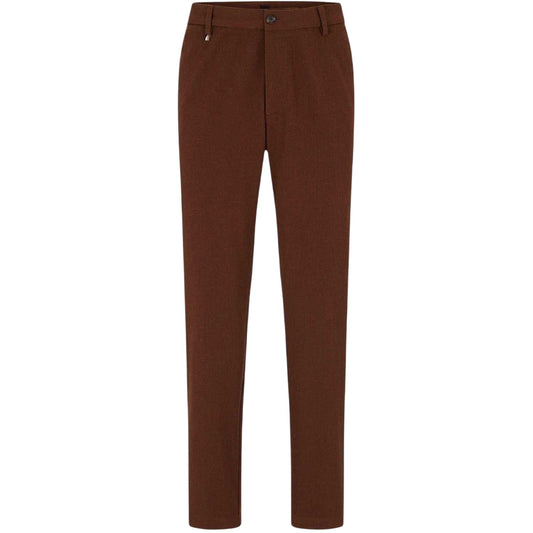 Medium Brown - Front - Boss Mens Kane Logo Slim Trousers