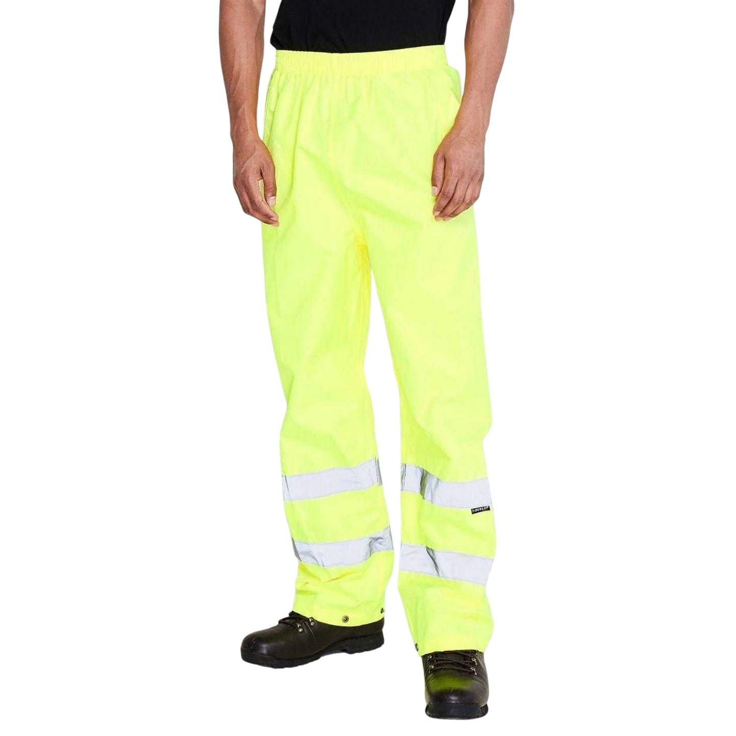 Yellow - Pack Shot - Dunlop Mens Hi-Vis Waterproof Trousers