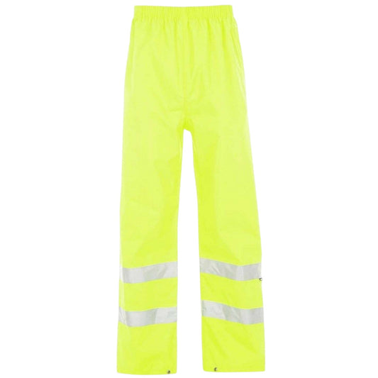Yellow - Front - Dunlop Mens Hi-Vis Waterproof Trousers
