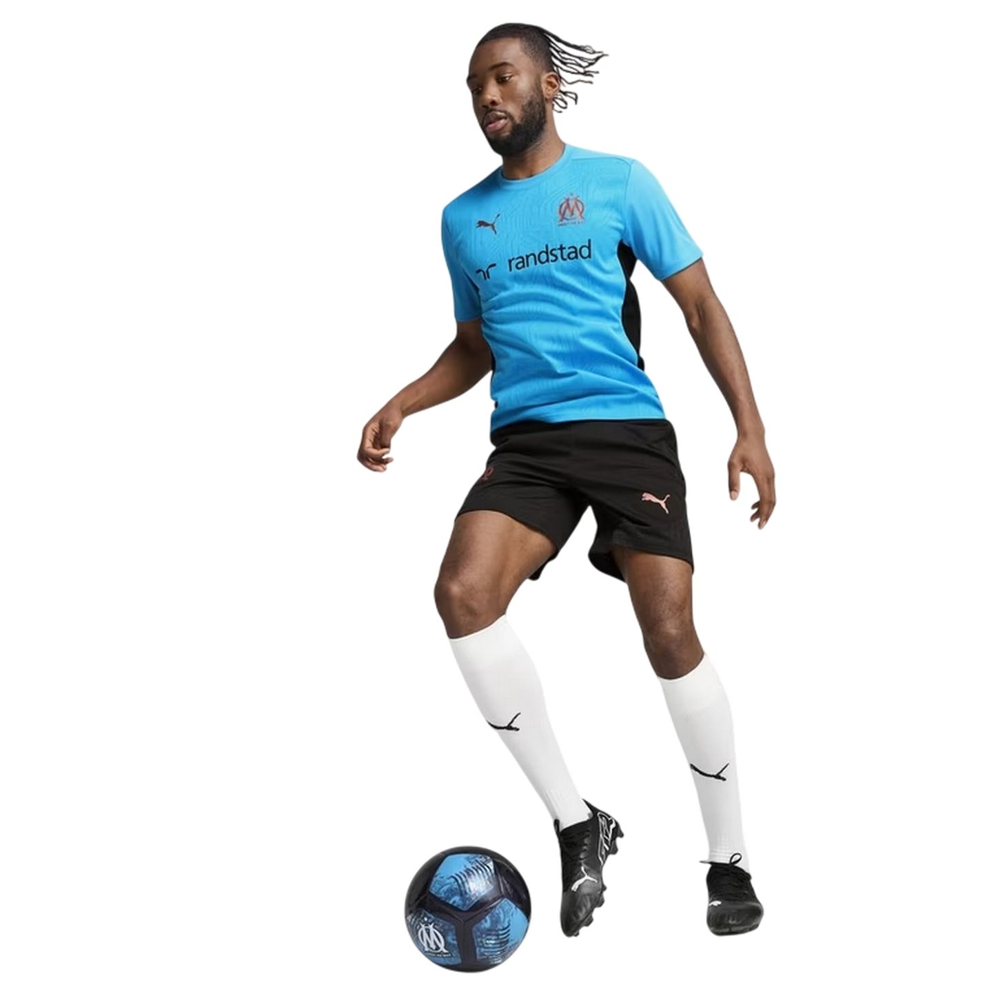 Puma Black - Pack Shot - Puma Mens Training Olympique De Marseille FC Football Shorts