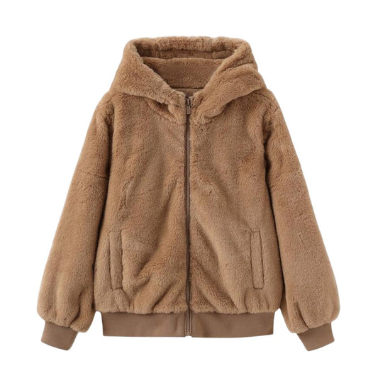 Brown - Front - Firetrap Childrens-Kids Plush Jacket