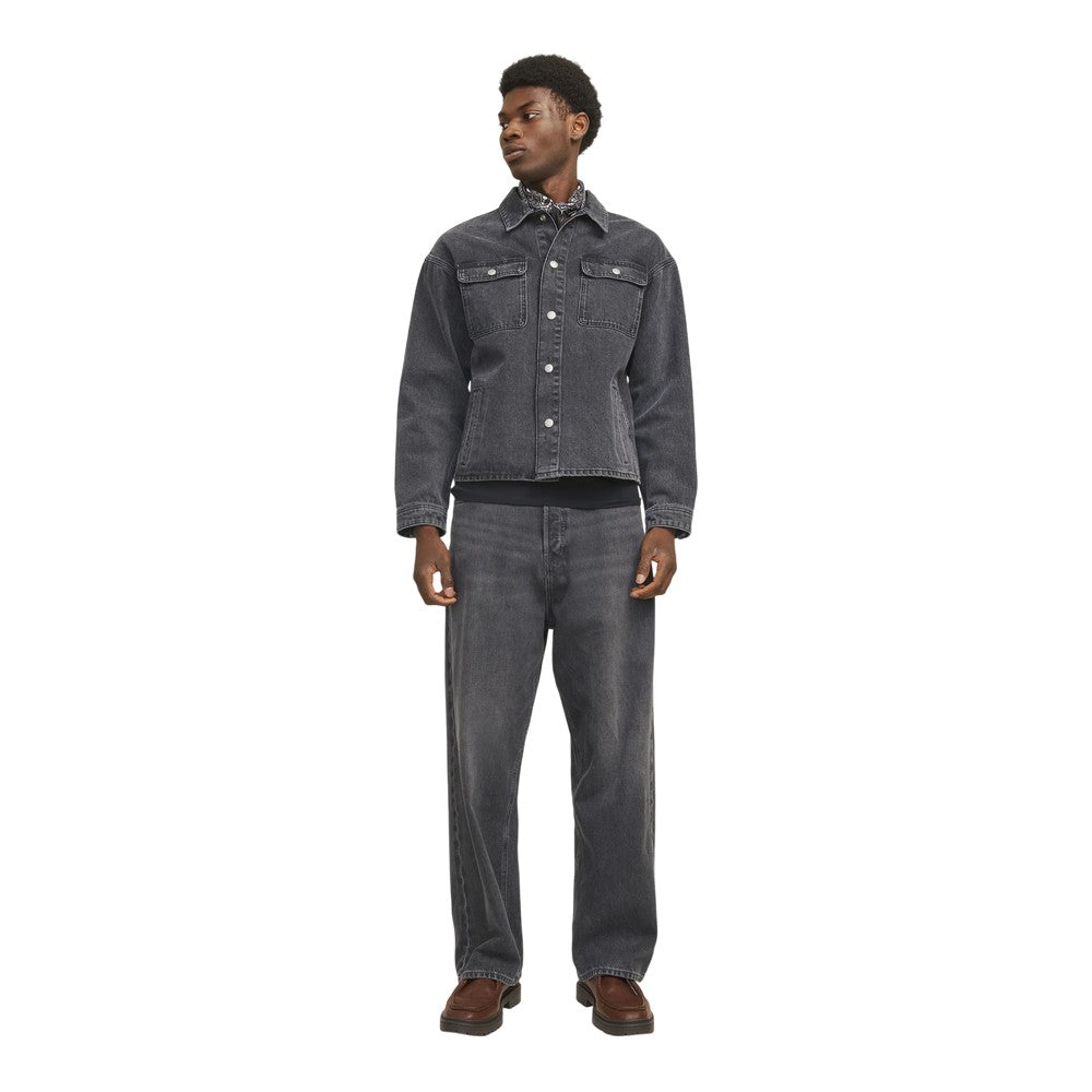 Black Denim - Side - Jack And Jones Mens 592 Cotton Jeans