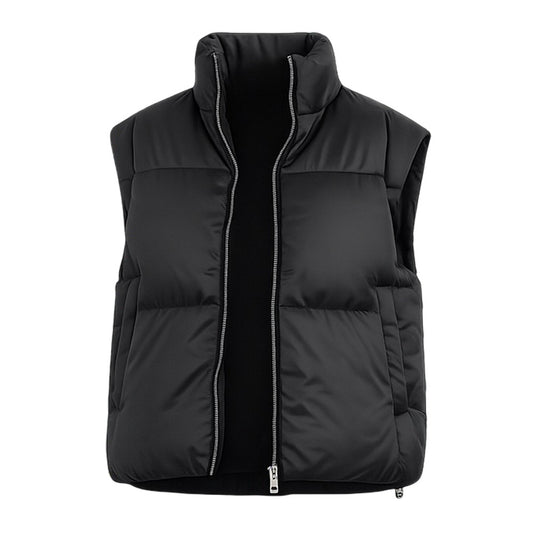 Black - Front - Brave Soul Womens-Ladies Matte High-Neck Gilet
