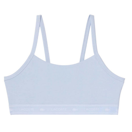 Blue - Front - Lacoste Womens-Ladies Logo Cotton Stretch Bralette