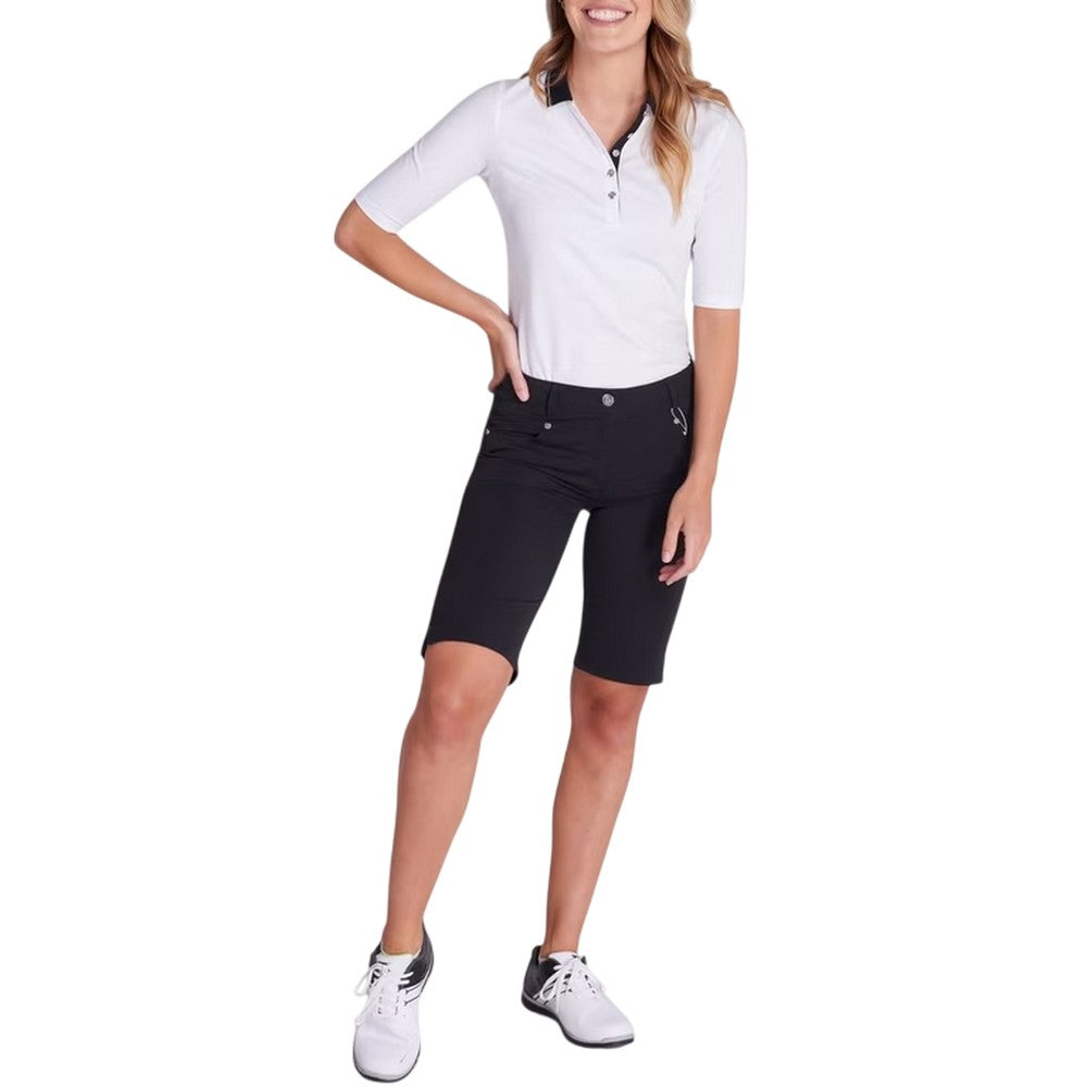 Black - Side - Calvin Klein Womens-Ladies Plain Slim Shorts