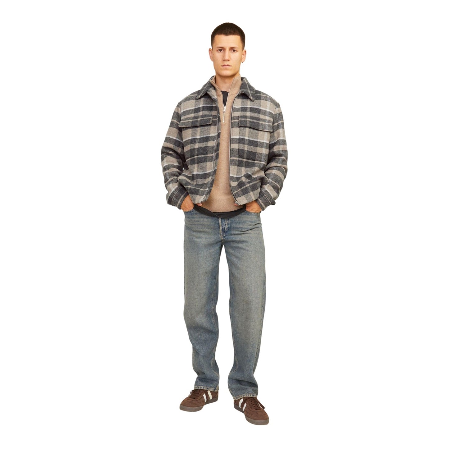 High Rise Grey - Lifestyle - Jack And Jones Mens Russel Wool Blend Jacket