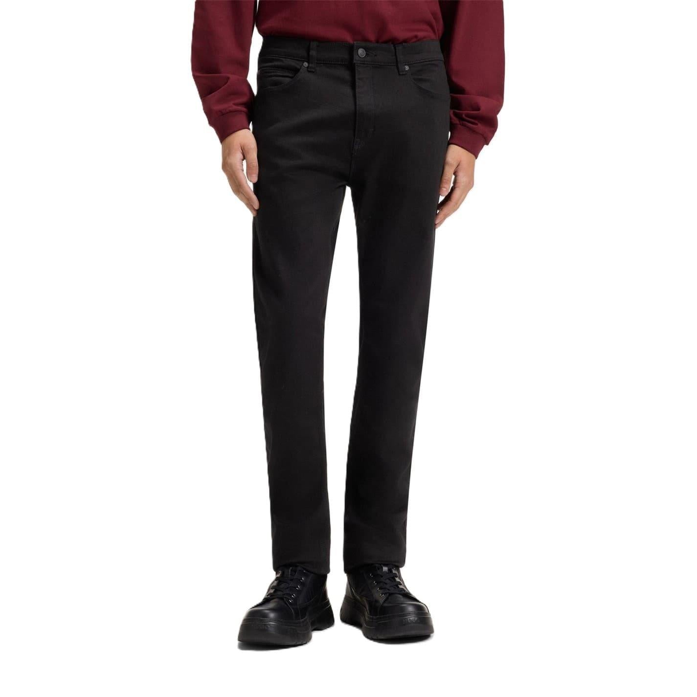Black - Side - Hugo Mens 5 Pockets Slim Jeans
