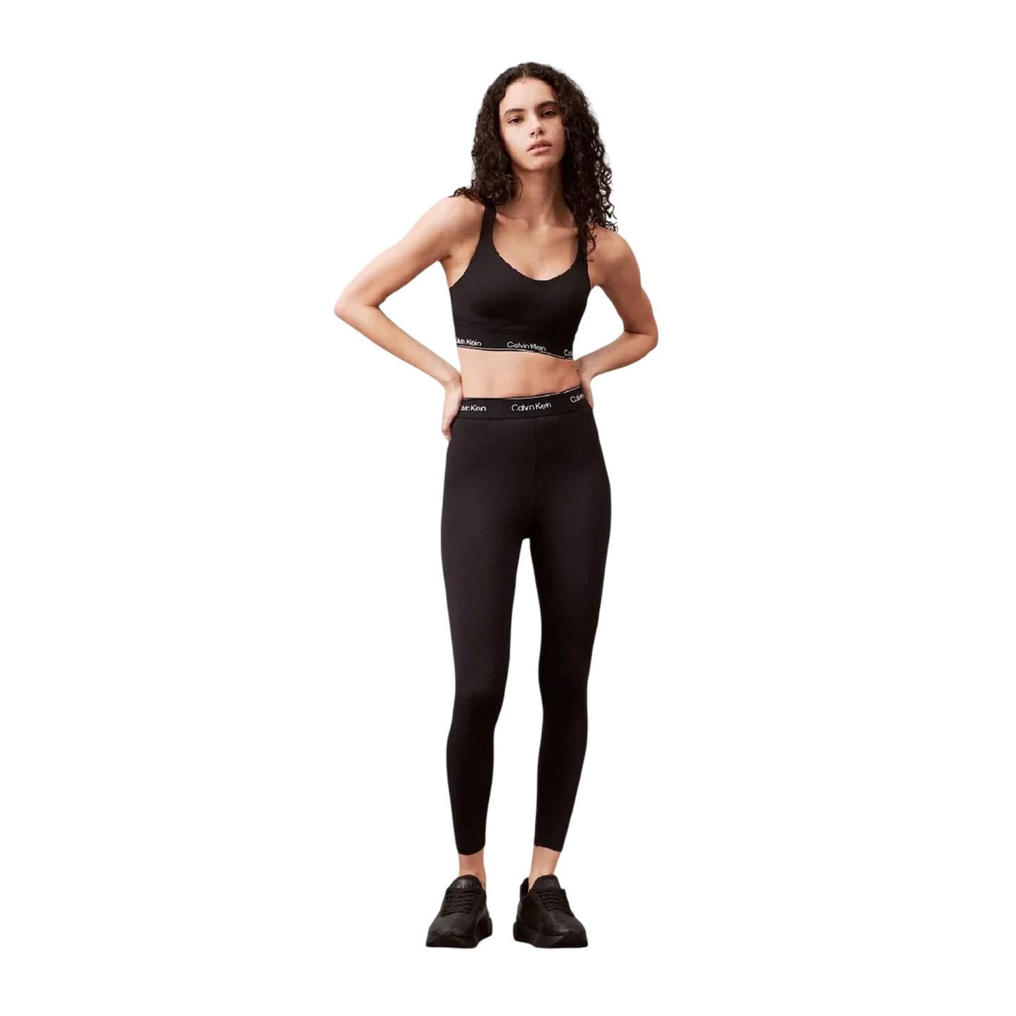 Black - Lifestyle - Calvin Klein Womens-Ladies Compression Sports Bra