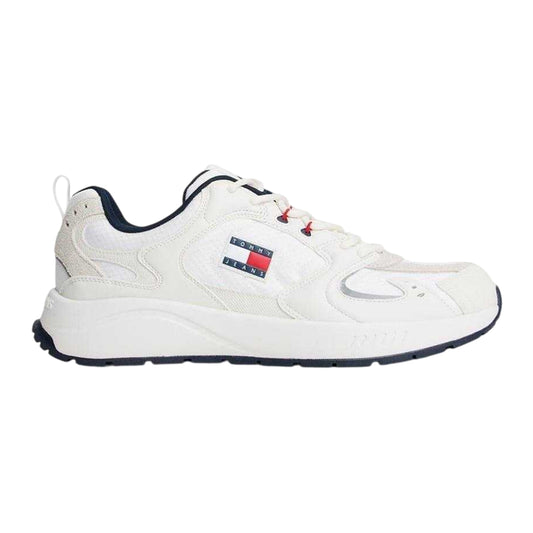 White-Red-Blue - Front - Tommy Jeans Mens Chunky Flat Trainers