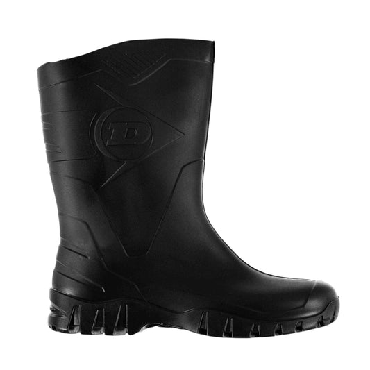 Black - Front - Dunlop Mens Logo Mid Calf Wellington Boots