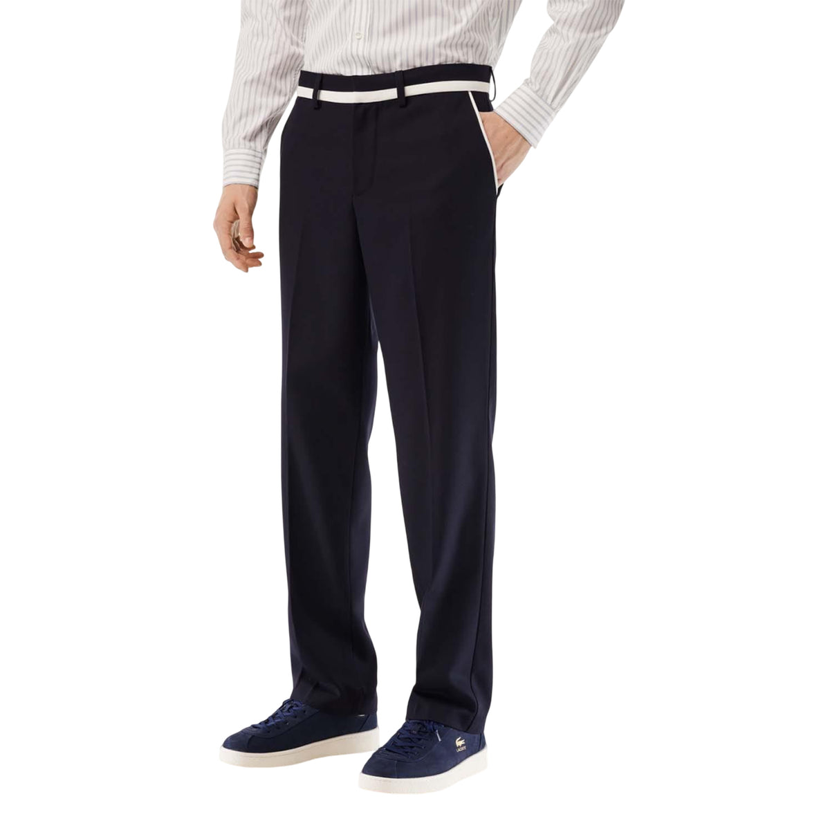Blue - Lifestyle - Lacoste Mens Badge Straight Suit Trousers