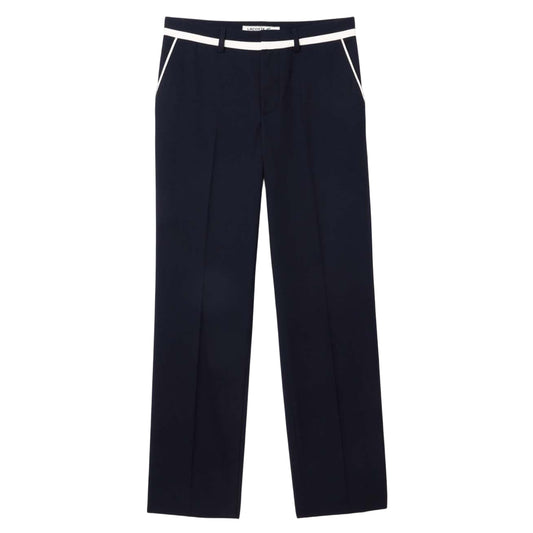 Blue - Front - Lacoste Mens Badge Straight Suit Trousers