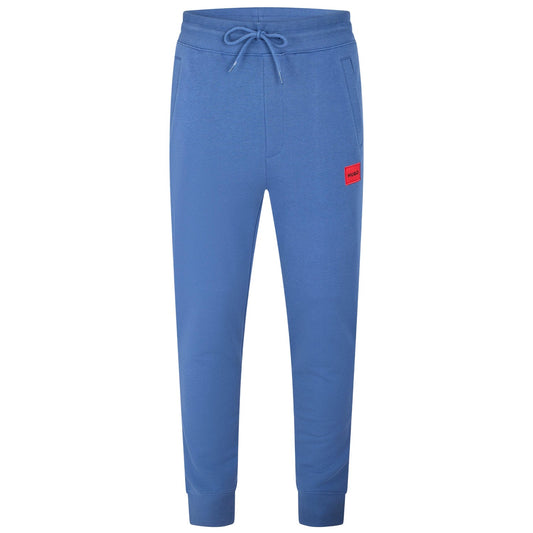 Medium Blue - Front - Hugo Mens Fleece Logo Relaxed Fit Joggers
