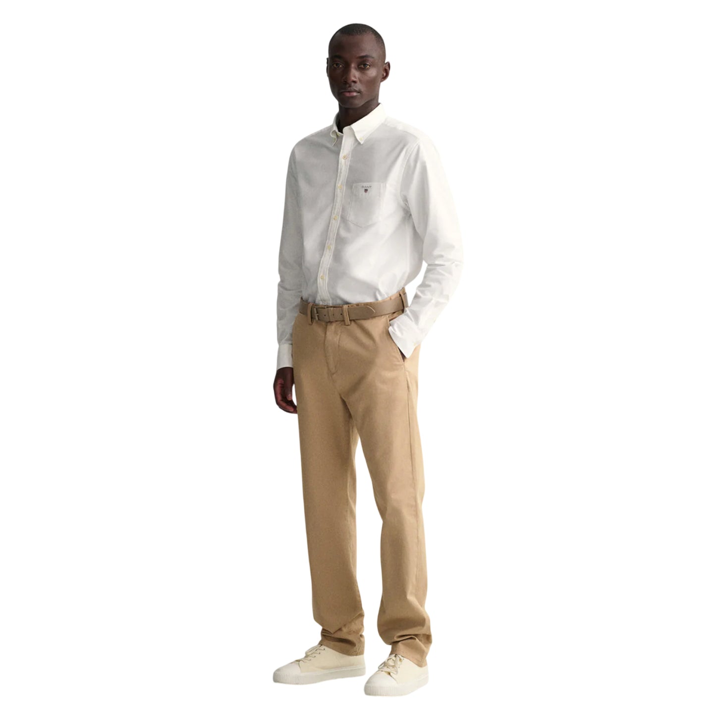 White - Side - Gant Mens Broadcloth Regular Shirt