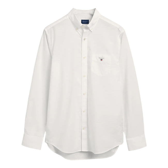 White - Front - Gant Mens Broadcloth Regular Shirt