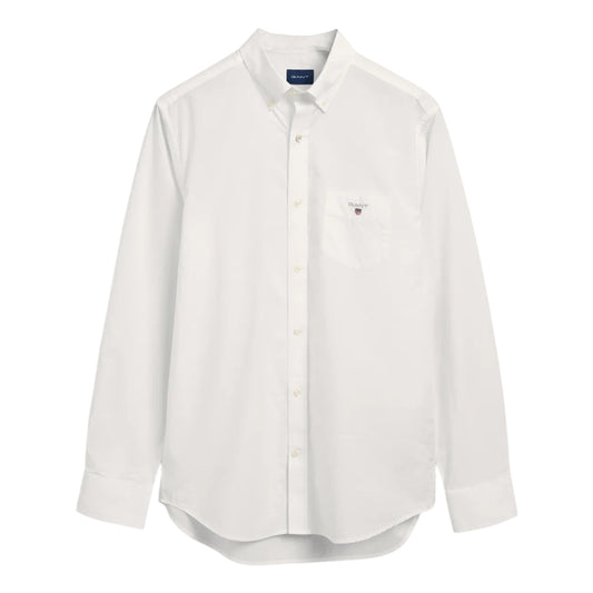 White - Front - Gant Mens Broadcloth Regular Shirt