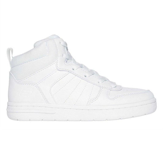 White - Front - Skechers Childrens-Kids Smith Street High Top Trainers