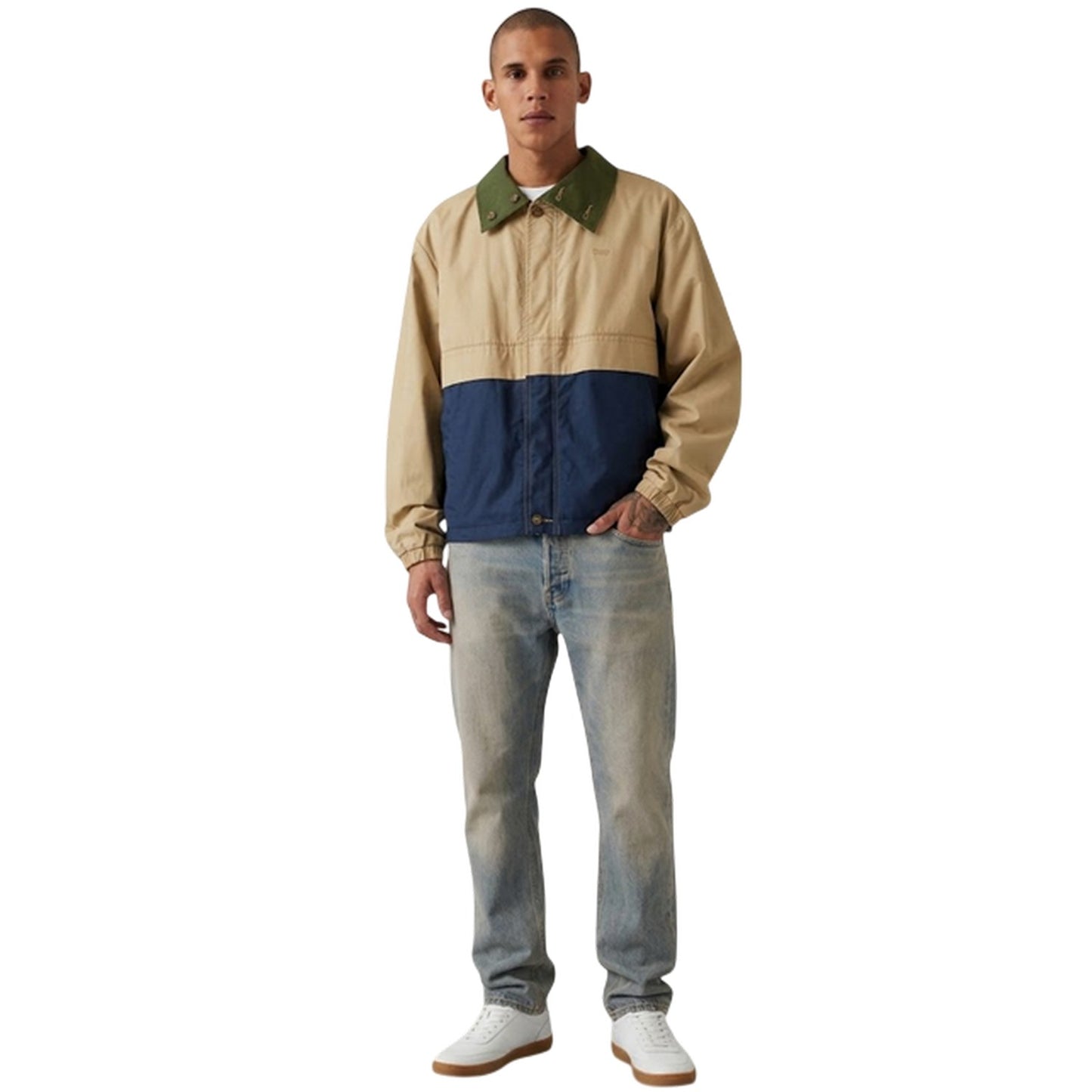 Gold-Blue-Green Print - Lifestyle - Levis Mens Rex Colour Block Regular Jacket