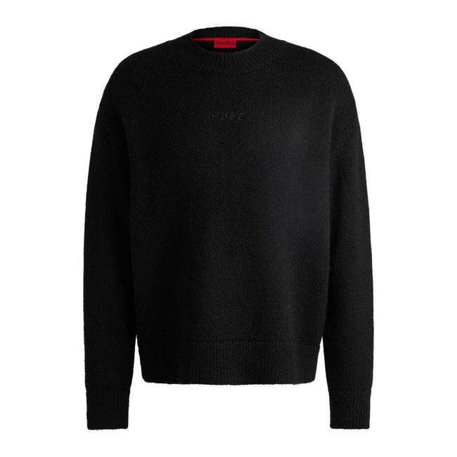Black - Front - Hugo Mens Seese Logo Oversized Sweatshirt