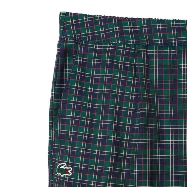 Blue - Back - Lacoste Womens-Ladies Stretch Checked 7-8 Golf Jogging Bottoms