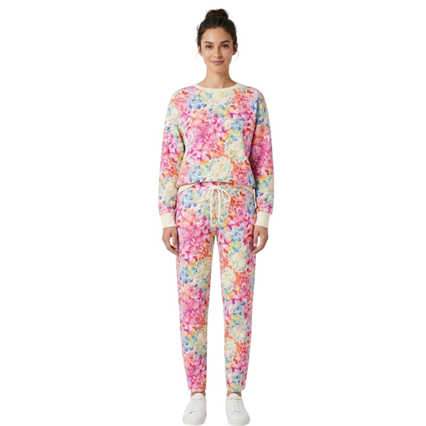 Multicoloured - Lifestyle - PJ Salvage Womens-Ladies Watercolour Jogging Bottoms