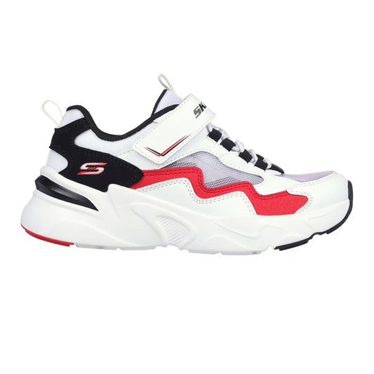 White-Red-Black - Front - Skechers Childrens-Kids Bobsbamina Trainers
