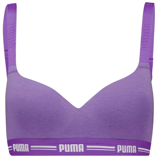 Purple - Front - Puma Womens-Ladies Logo Low Impact Sports Bra