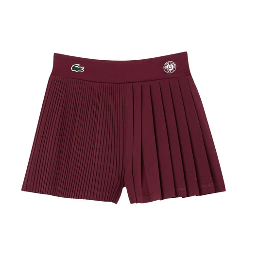 Purple - Front - Lacoste Womens-Ladies Roland Garros Edition Sports Pleated Tennis Shorts