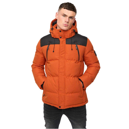 Orange - Front - Crosshatch Mens Hooded Jacket