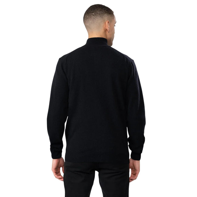 Black - Back - Gant Mens Lambswool Full Zip Cardigan