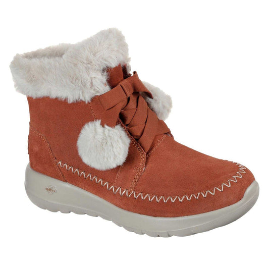Rust - Front - Skechers Womens-Ladies On The Go Joy Suede Winter Boots