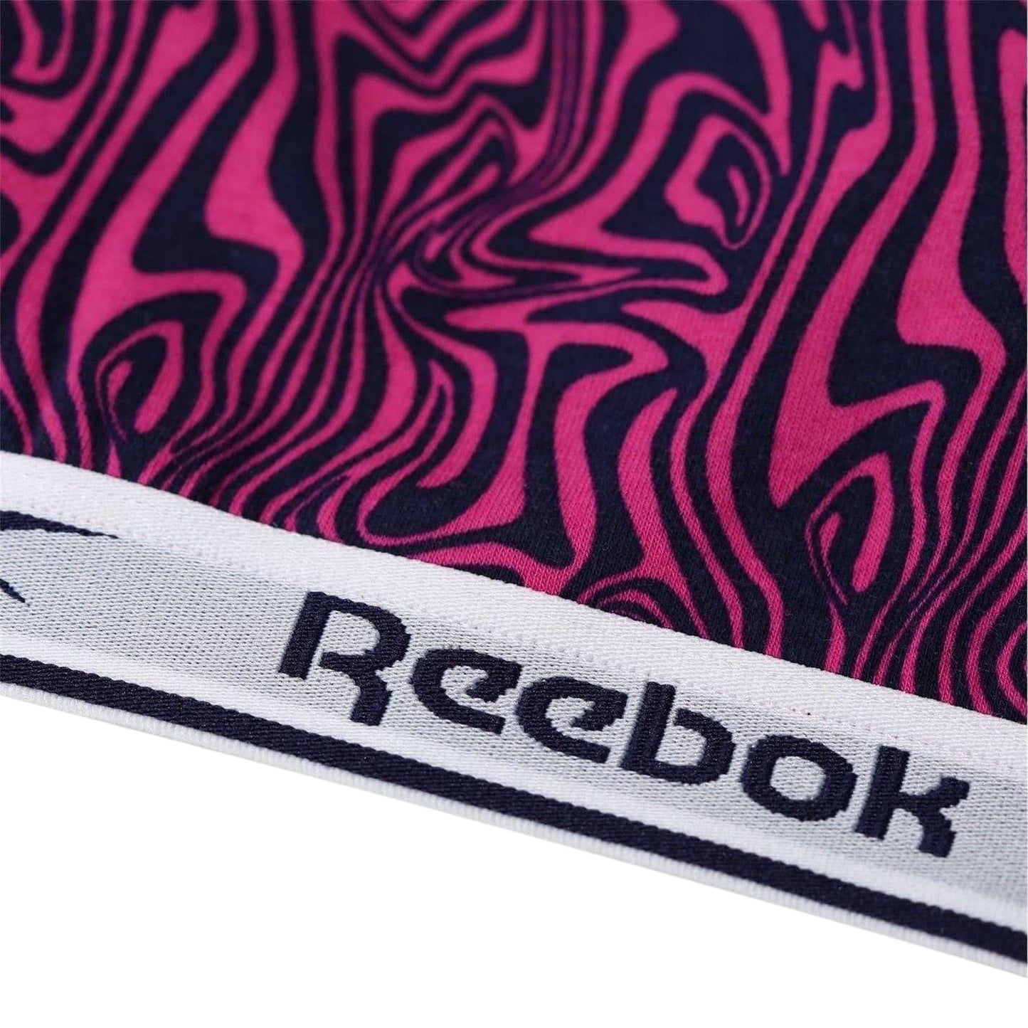 Pink-Navy - Side - Reebok Womens-Ladies Berry Zebra Print Bralette