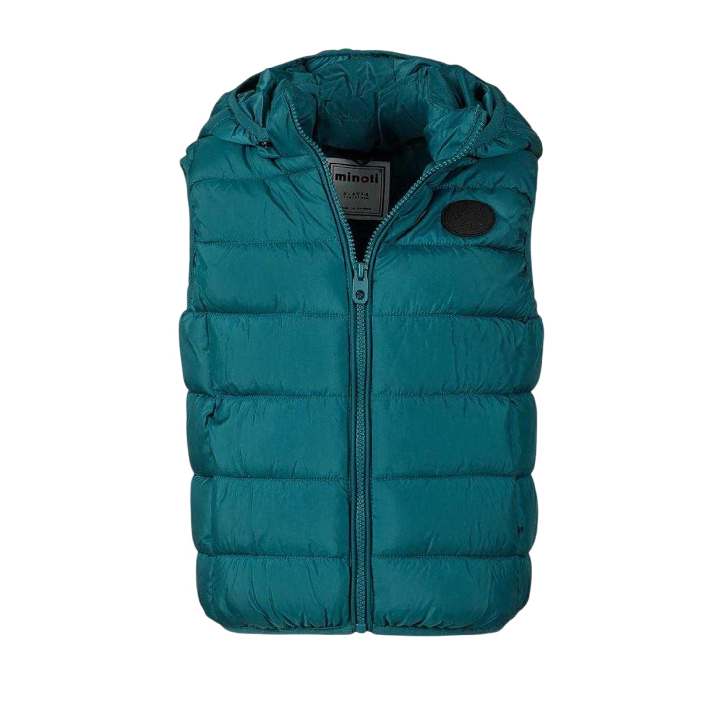 Teal - Side - Minoti Boys Quilted Detachable Hood Gilet