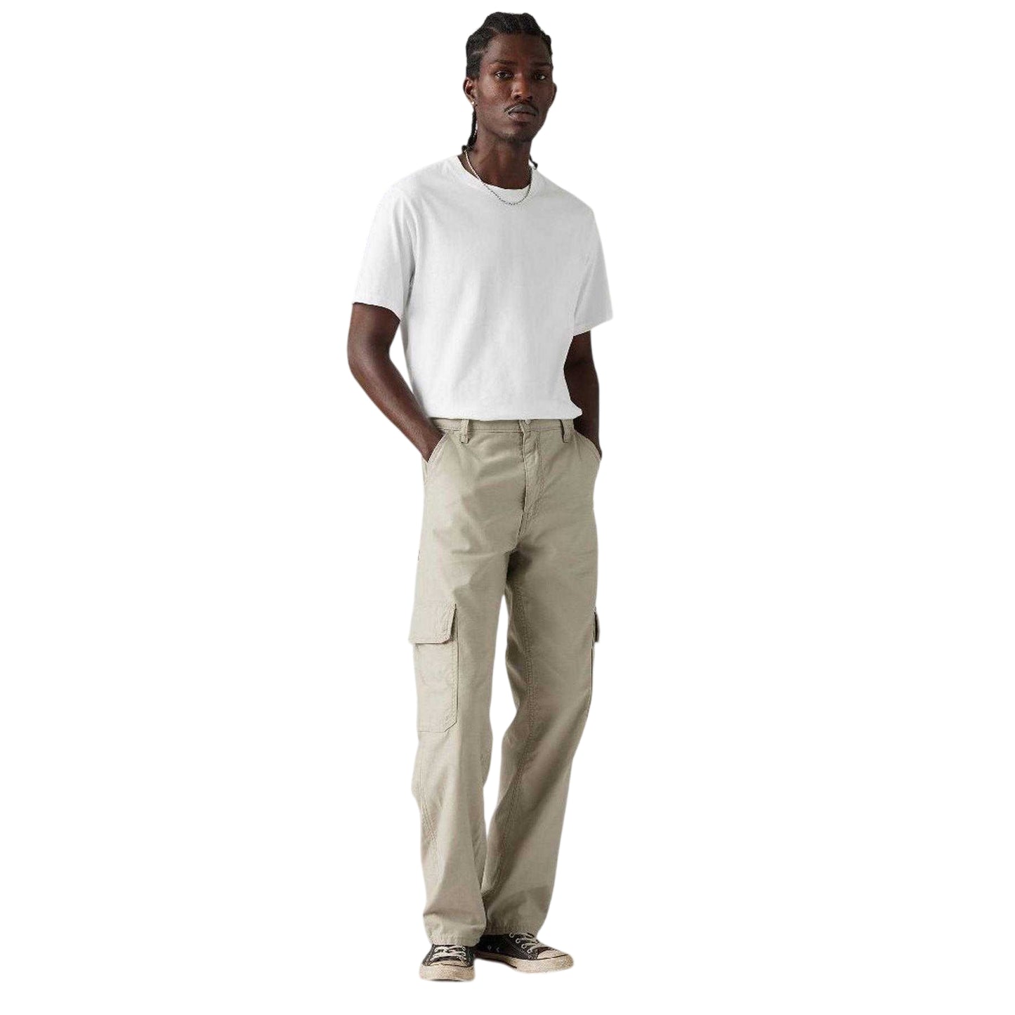 Vintage Khaki - Side - Levis Mens 568 Loose Cargo Trousers