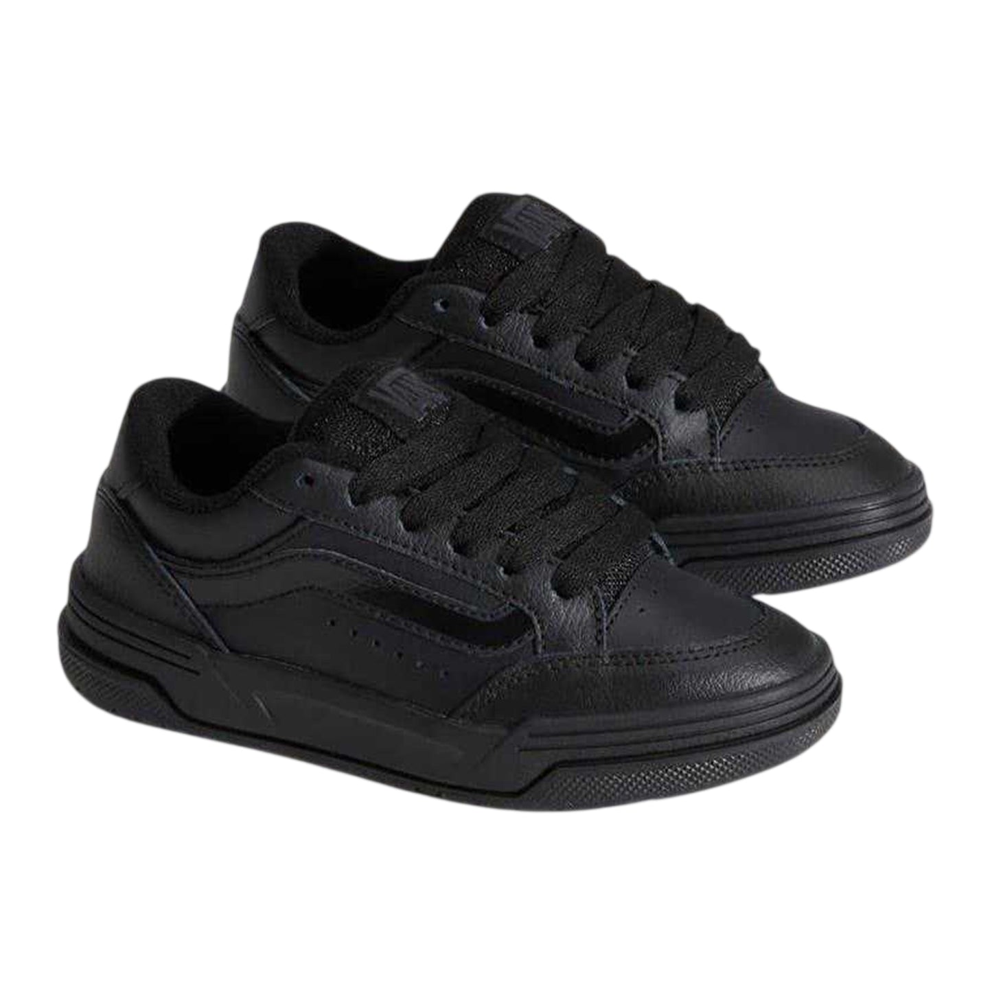 Black - Side - Vans Childrens-Kids Ward Suede Flat Trainers