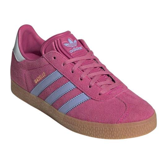 Pink - Front - Adidas Childrens-Kids Gazelle Suede Trainers