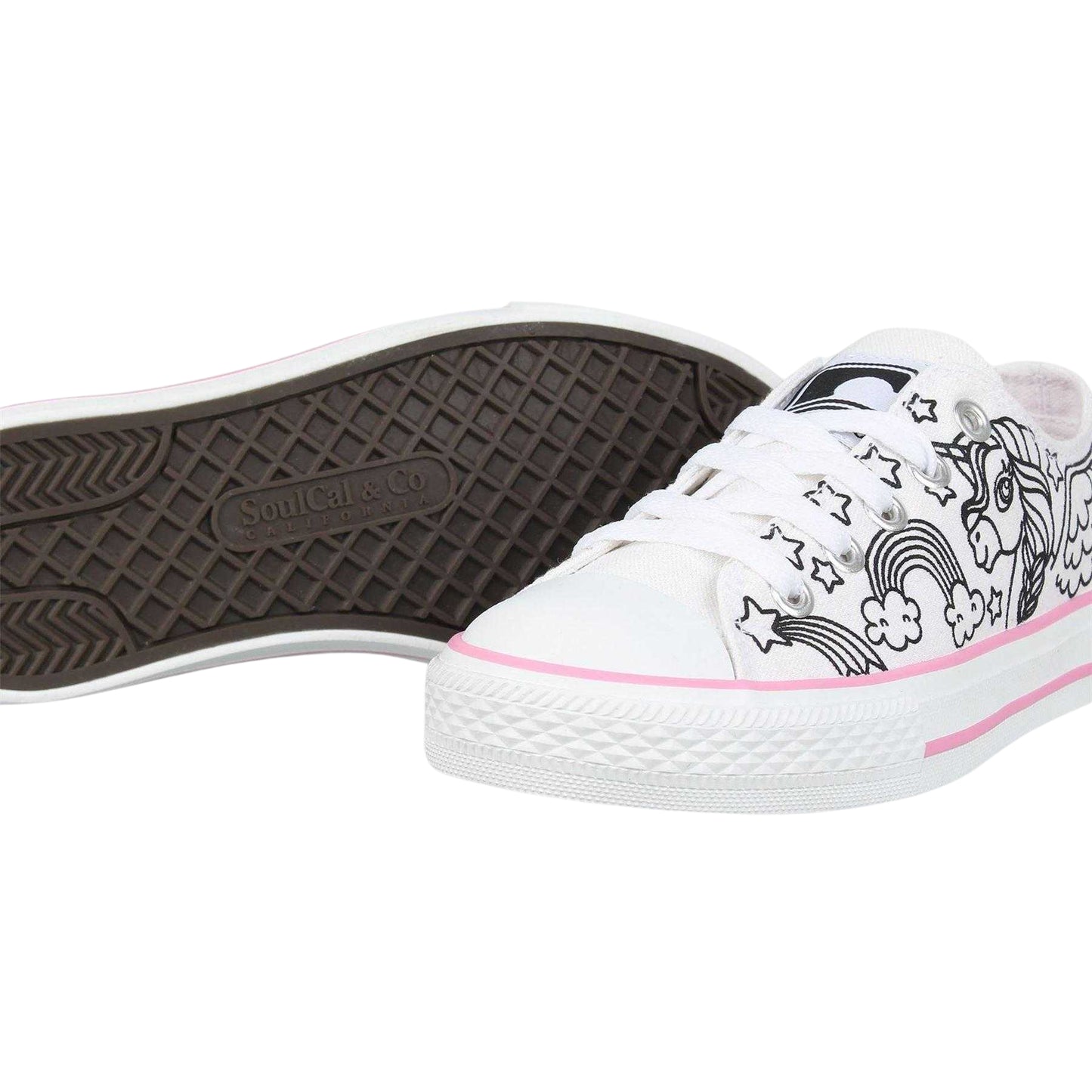 White - Lifestyle - SoulCal Childrens-Kids Unicorn Canvas Trainers