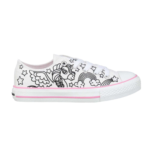 White - Front - SoulCal Childrens-Kids Unicorn Canvas Trainers