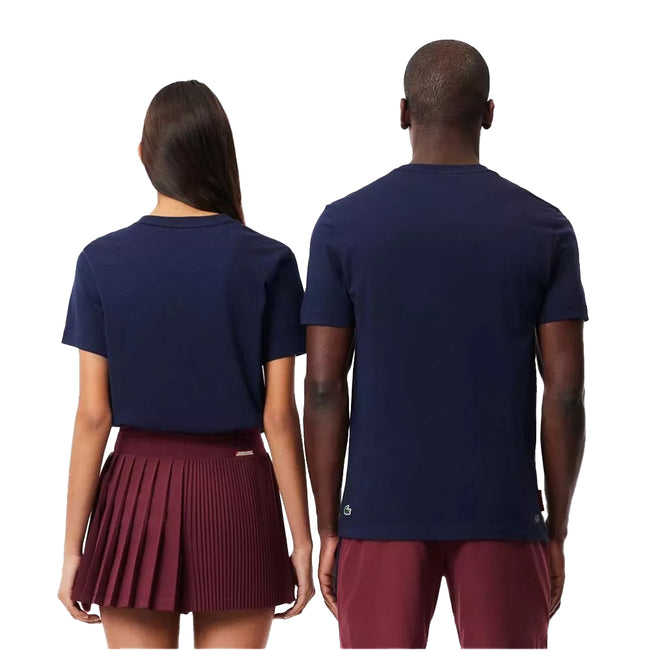 Blue - Back - Lacoste Unisex Adult Roland Garros Edition Ultra Dry Tennis T-Shirt