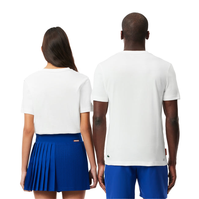 White - Back - Lacoste Unisex Adult Roland Garros Edition Ultra Dry Tennis T-Shirt