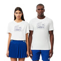 White - Side - Lacoste Unisex Adult Roland Garros Edition Ultra Dry Tennis T-Shirt