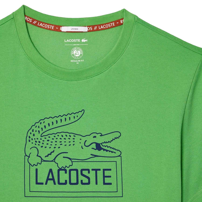 Green - Side - Lacoste Unisex Adult Roland Garros Edition Ultra Dry Tennis T-Shirt