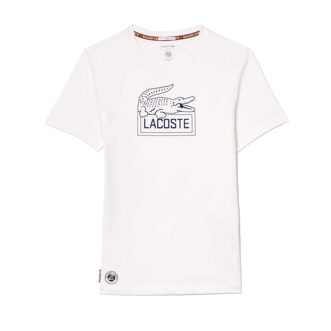 White - Front - Lacoste Unisex Adult Roland Garros Edition Ultra Dry Tennis T-Shirt