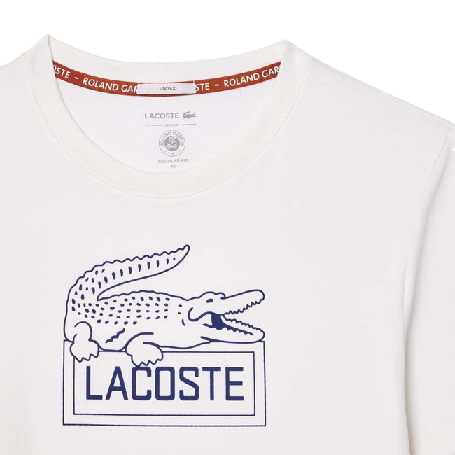 White - Pack Shot - Lacoste Unisex Adult Roland Garros Edition Ultra Dry Tennis T-Shirt